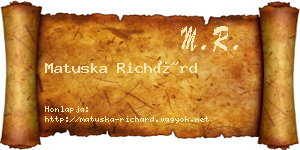 Matuska Richárd névjegykártya