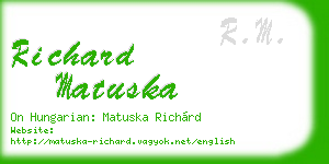 richard matuska business card