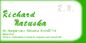 richard matuska business card